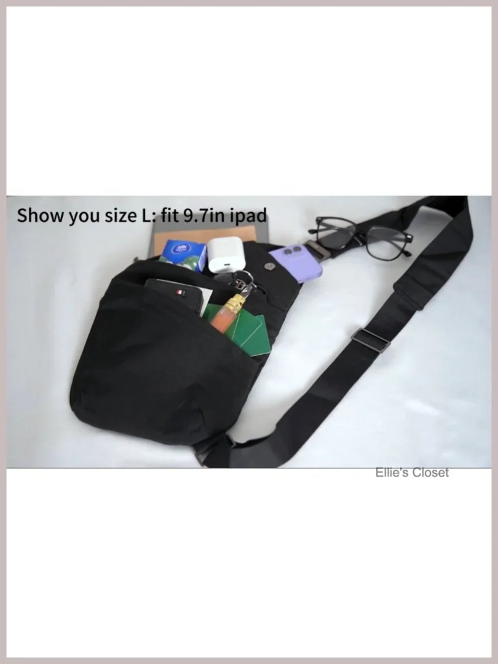 Water-Resistant Anti-Theft Crossbody Sling Chest Pack for Travel, Adjustable